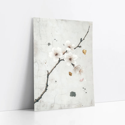 Cherry Blossom Art Japandi Textured Plaster art print