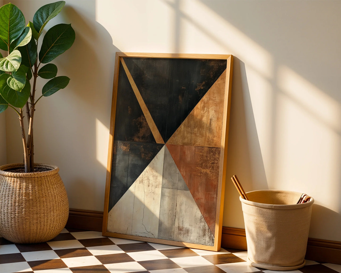 Industrial Geometric Metal Texture Luxury in room