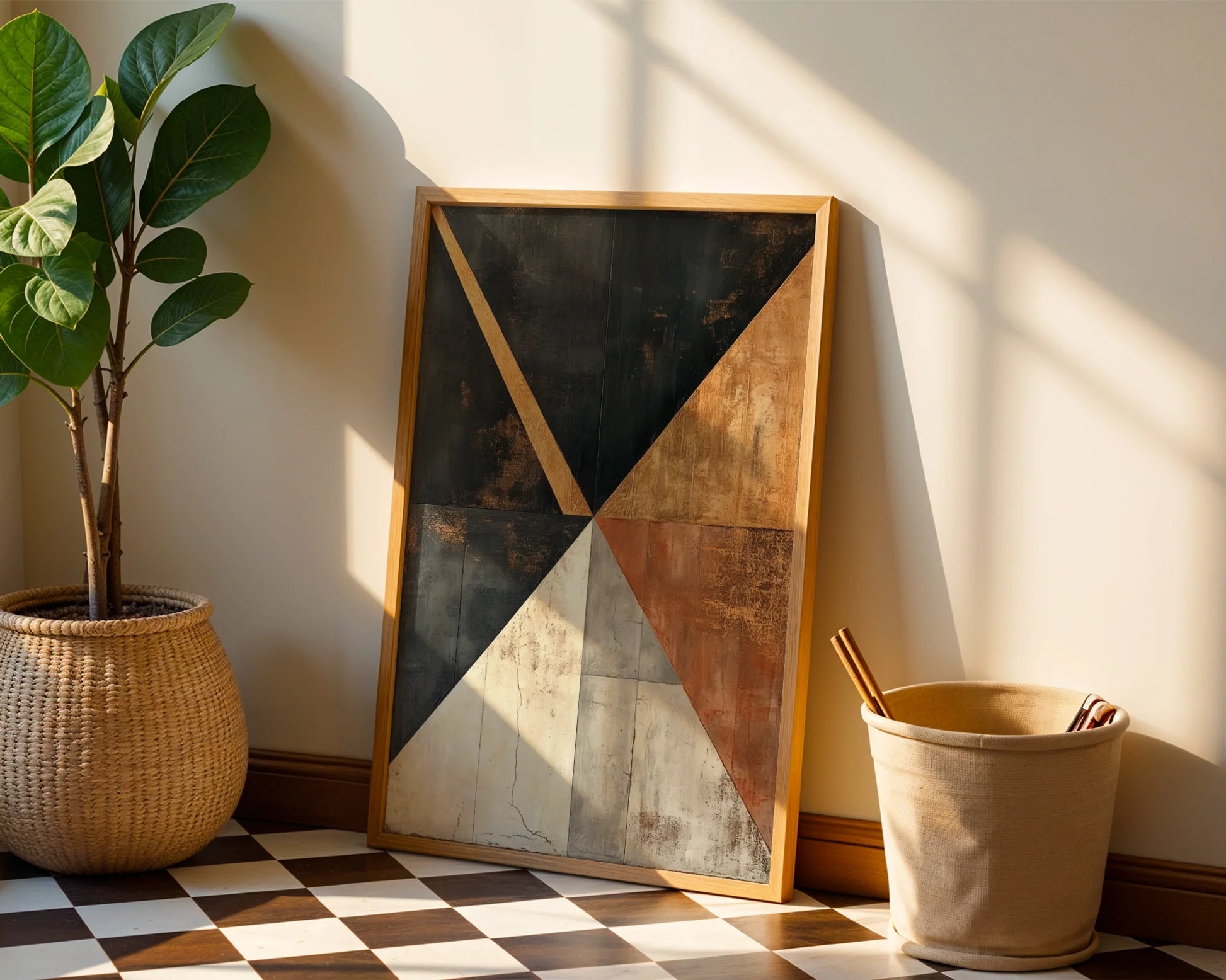 Industrial Geometric Metal Texture Luxury in room