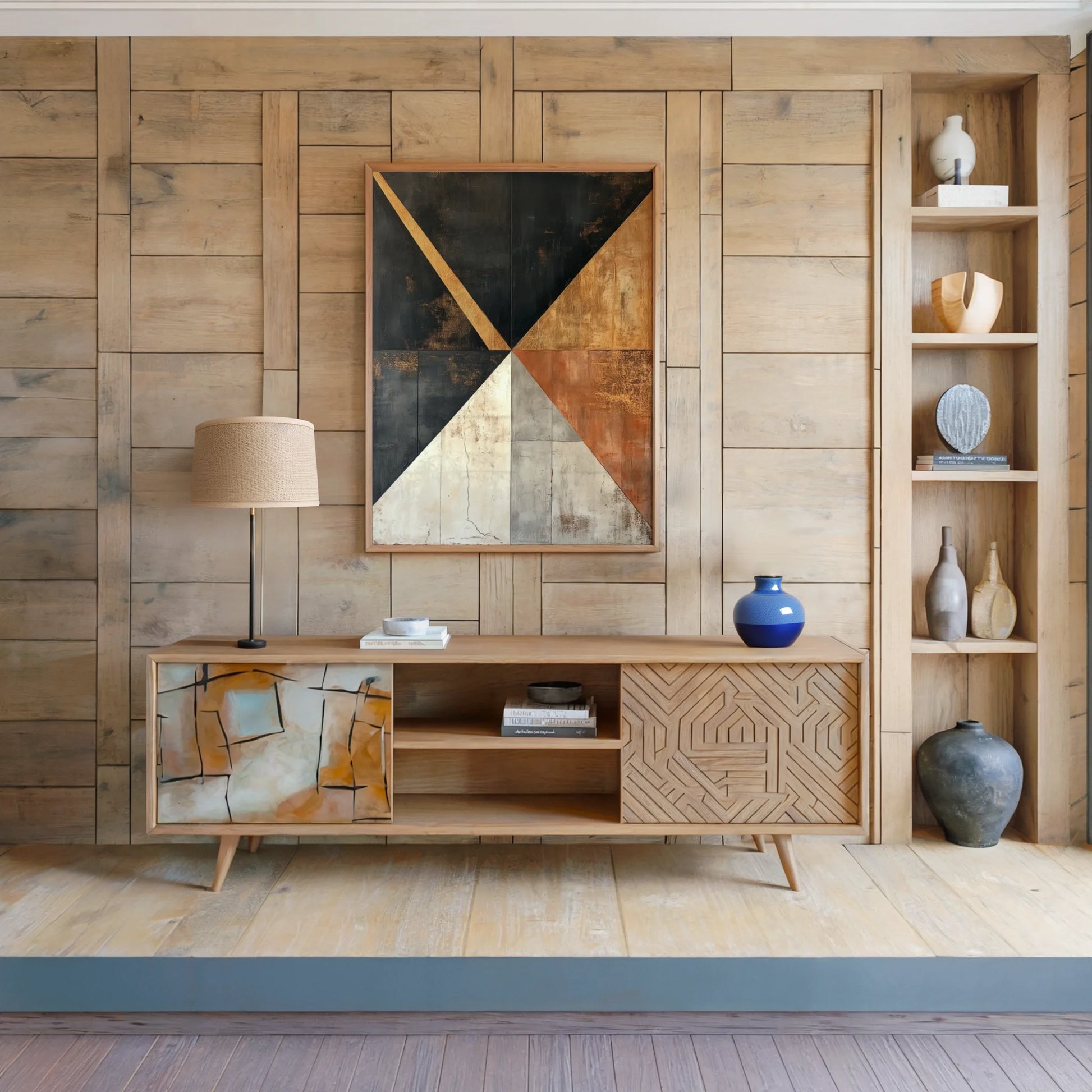 Industrial Geometric Metal Texture Luxury in room