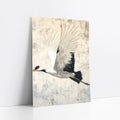Japanese Crane Art Red-Crowned Bird Manuscript art print