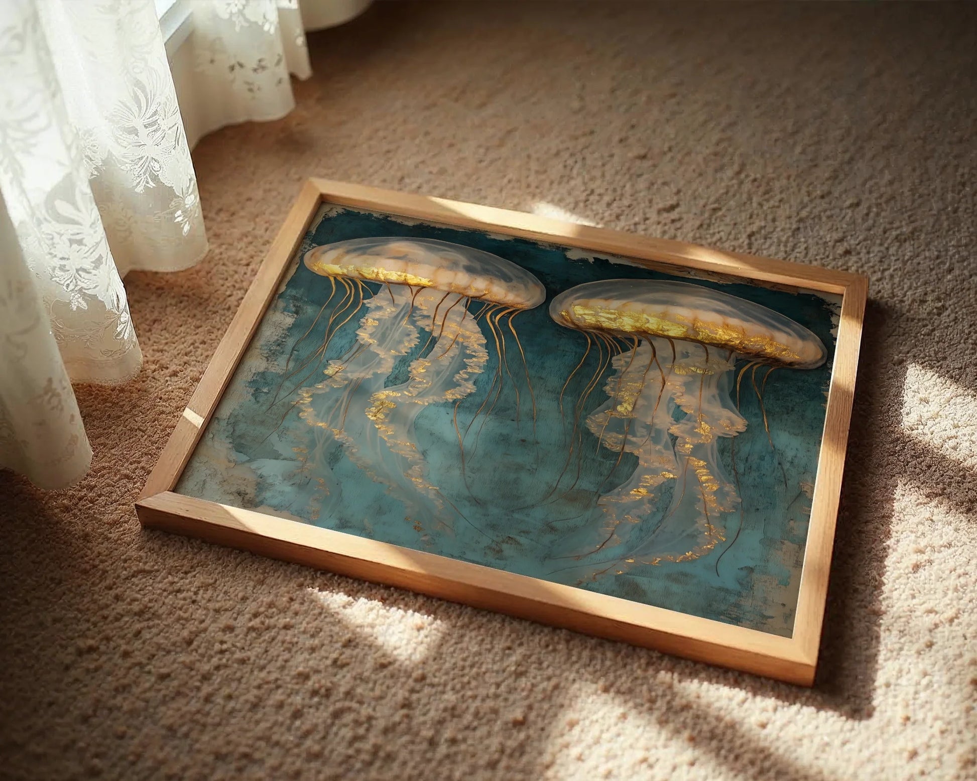 Luxury Jellyfish Gold Accents Twin Ascension in room