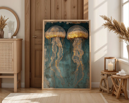 Luxury Jellyfish Gold Accents Twin Ascension in room