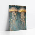Luxury Jellyfish Gold Accents Twin Ascension art print