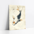 Koi Fish Art Japandi Style Aged Paper art print