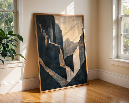 Large Abstract Architectural Concrete Forms in room