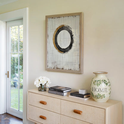 Gold Leaf Circle Japandi Portal Geometric in room