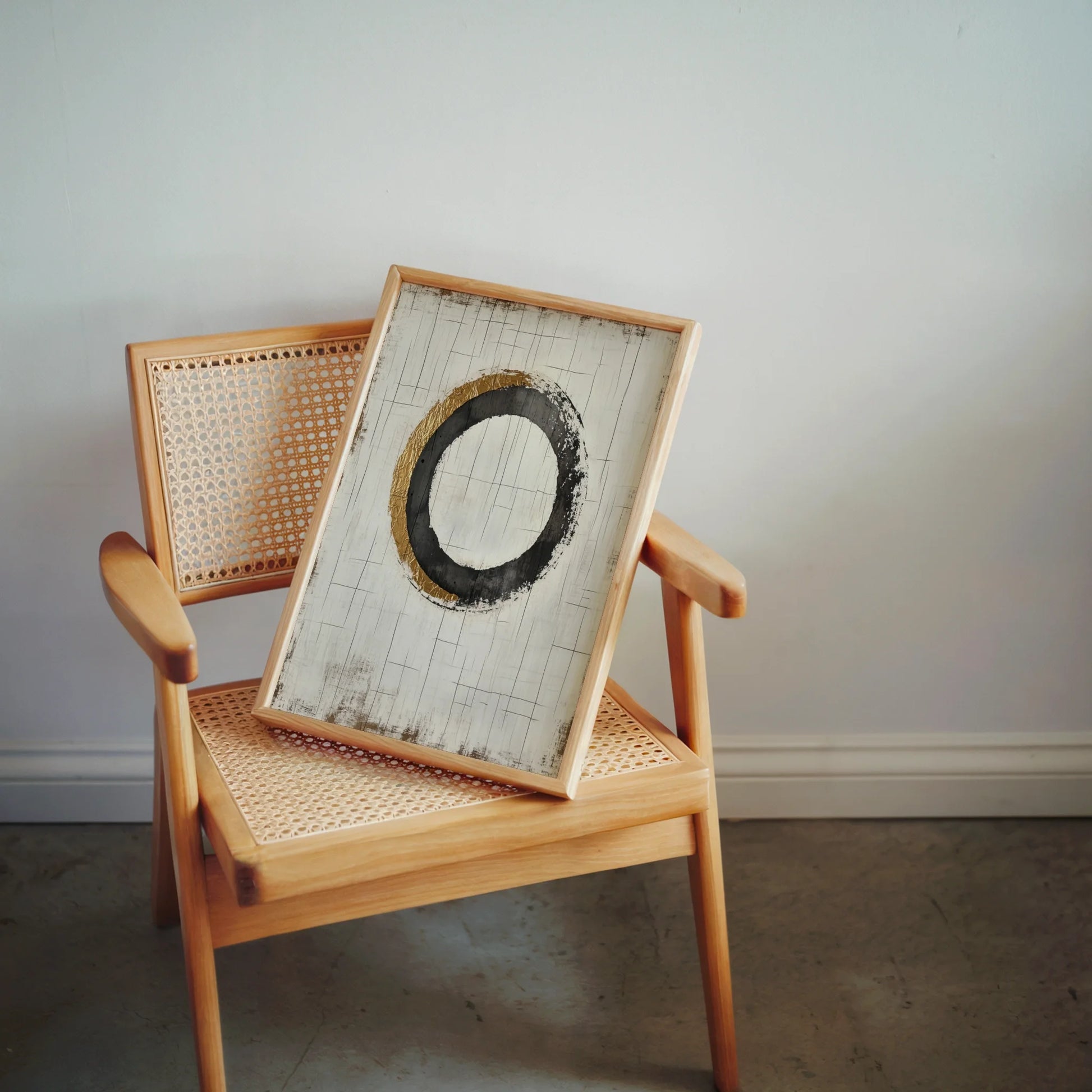 Gold Leaf Circle Japandi Portal Geometric in room