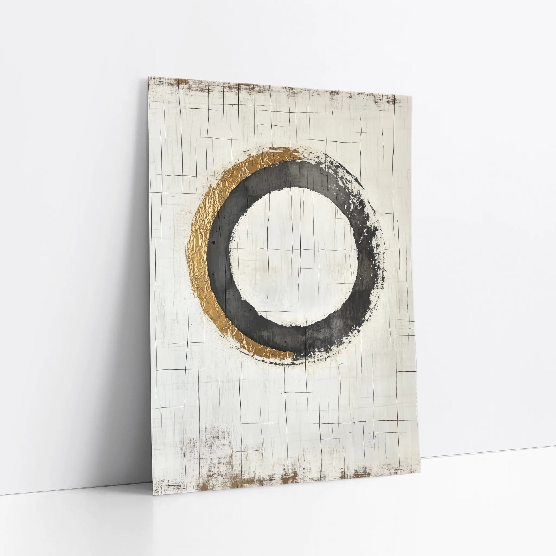 Gold Leaf Circle Japandi Portal Geometric art print
