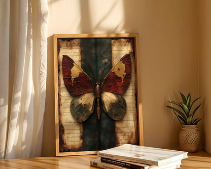 Butterfly Specimen Victorian Manuscript Print in room