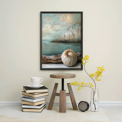 Coastal Sea Urchin Shell Gold Spines Textured in room