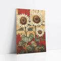 Rustic Sunflower Art Three Blooms Barn Wood art print