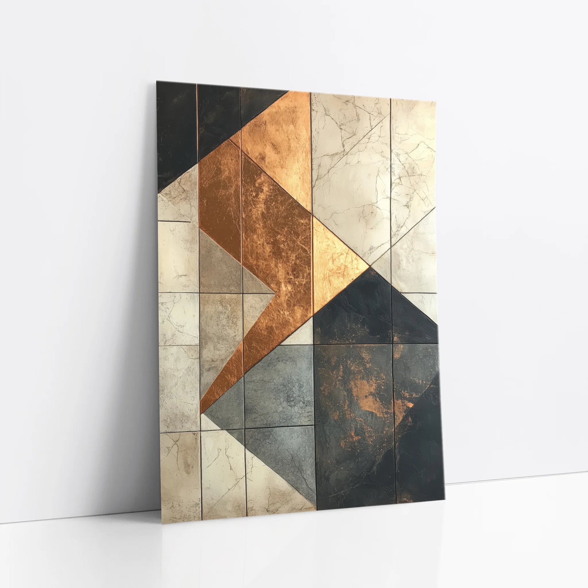 Geometric Marble Copper Abstract Suspended Fragments Art art print