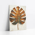 Monstera Leaf Metal Patina Segmented Botanical art print