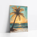 Tropical Palm Tree Sunset Golden Hour art print