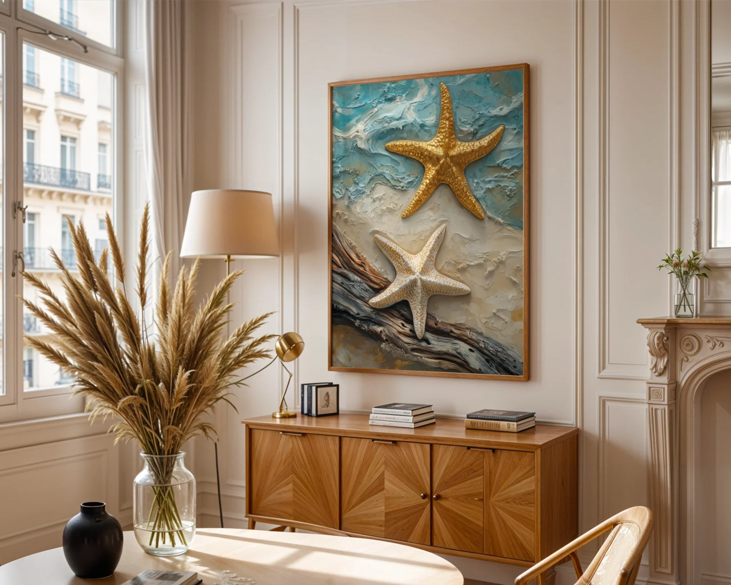 Coastal Starfish Impasto Twin Marine Life in room