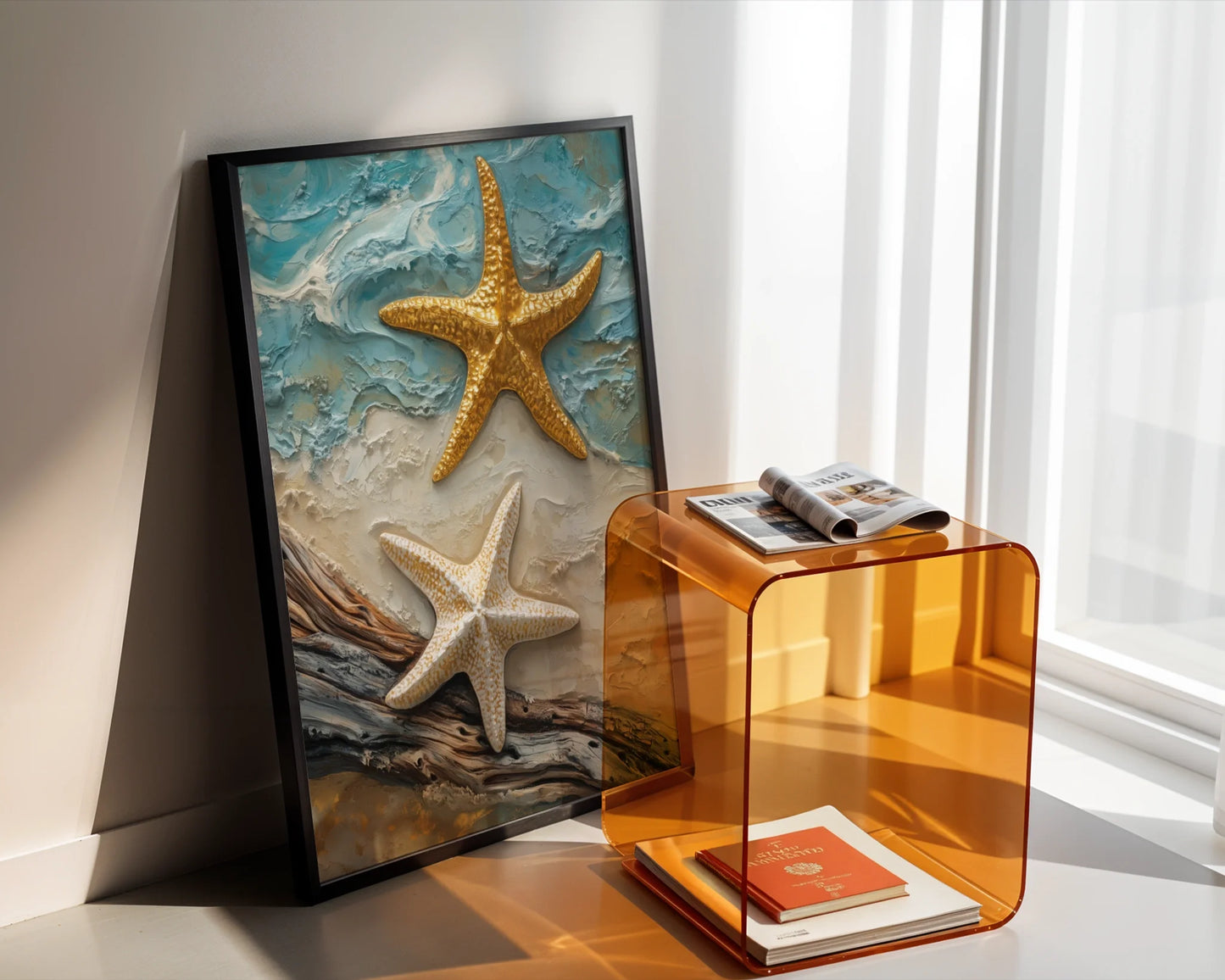 Coastal Starfish Impasto Twin Marine Life in room