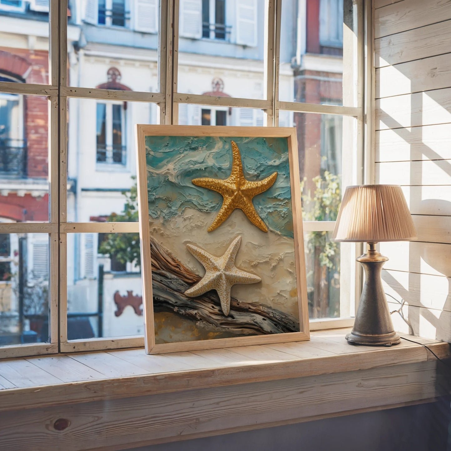 Coastal Starfish Impasto Twin Marine Life in room