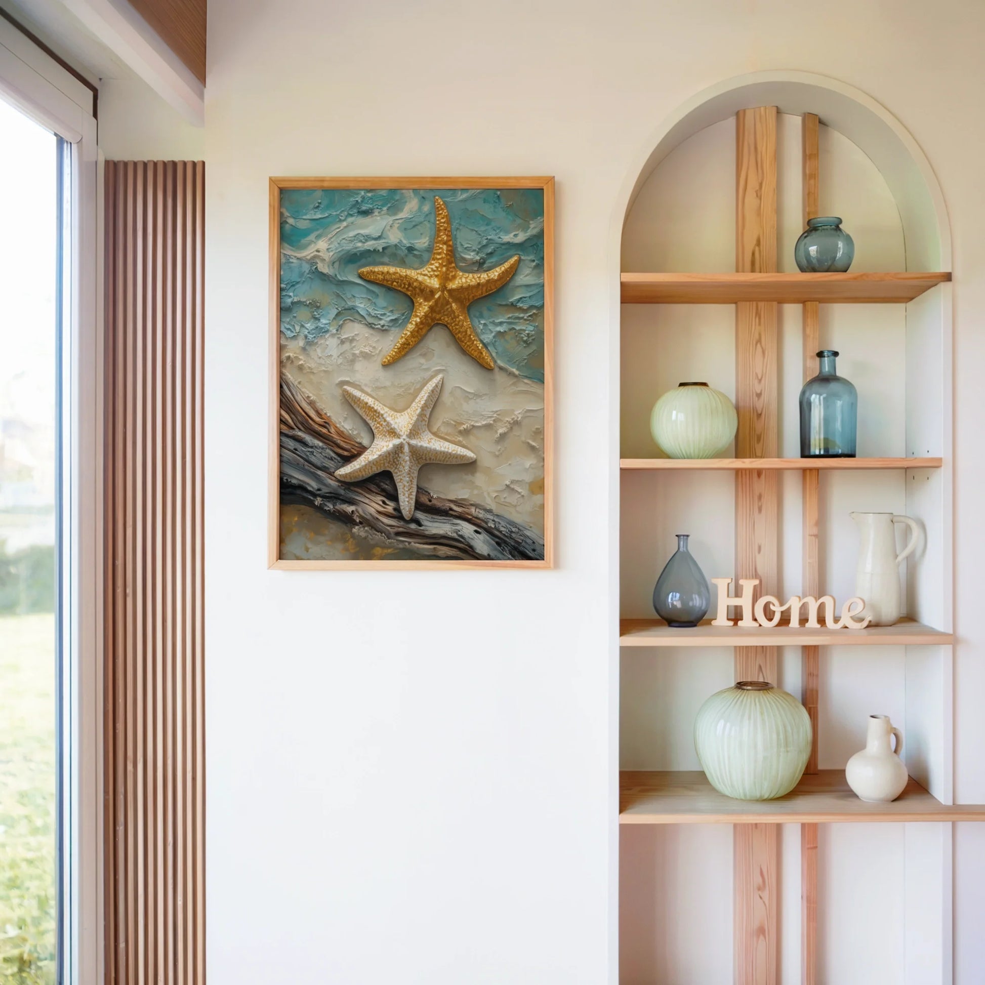 Coastal Starfish Impasto Twin Marine Life in room