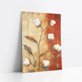 Cotton Boll Farmhouse Crackled Earth Tone art print