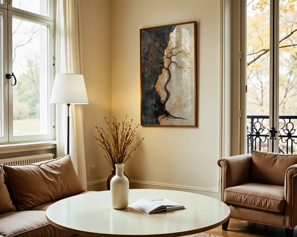 Bronze Tree Sculptural Liquid Metal in room