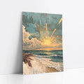Coastal Sunrise Art Driftwood Storm Clouds art print