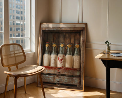 Farmhouse Milk Bottles Wax Sealed Maritime in room