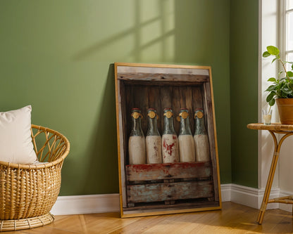 Farmhouse Milk Bottles Wax Sealed Maritime in room
