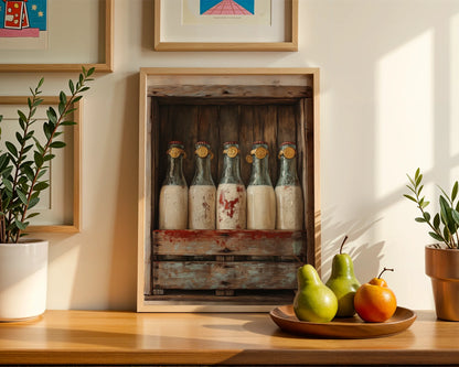 Farmhouse Milk Bottles Wax Sealed Maritime in room