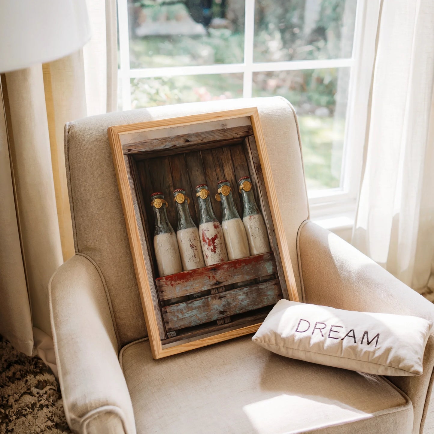 Farmhouse Milk Bottles Wax Sealed Maritime in room