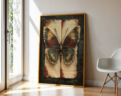 Butterfly Specimen Manuscript Dark Academia in room