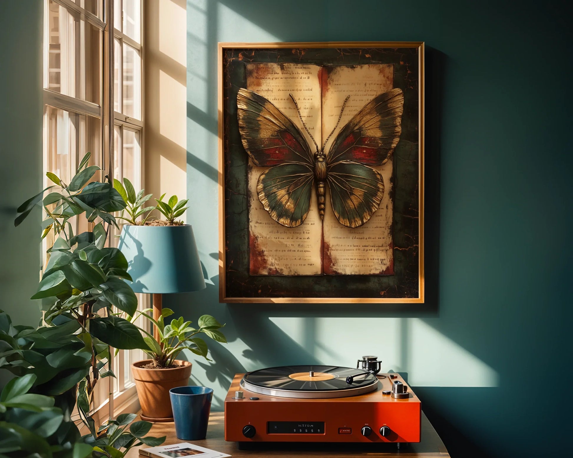 Butterfly Specimen Manuscript Dark Academia in room