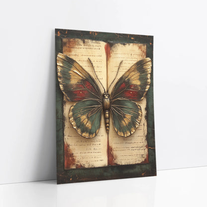 Butterfly Specimen Manuscript Dark Academia art print