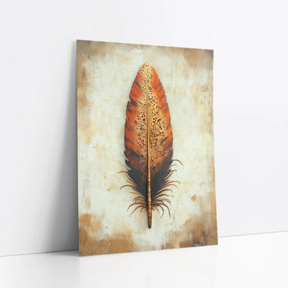 Feather Art Gold Lace Dissolving Boho art print