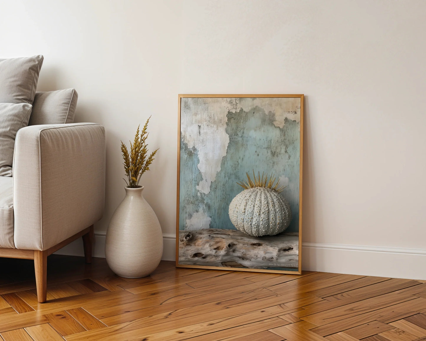Coastal Sea Urchin Golden Spines Textured in room