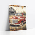 Red Truck Farmhouse Dissolving Rust Barn art print