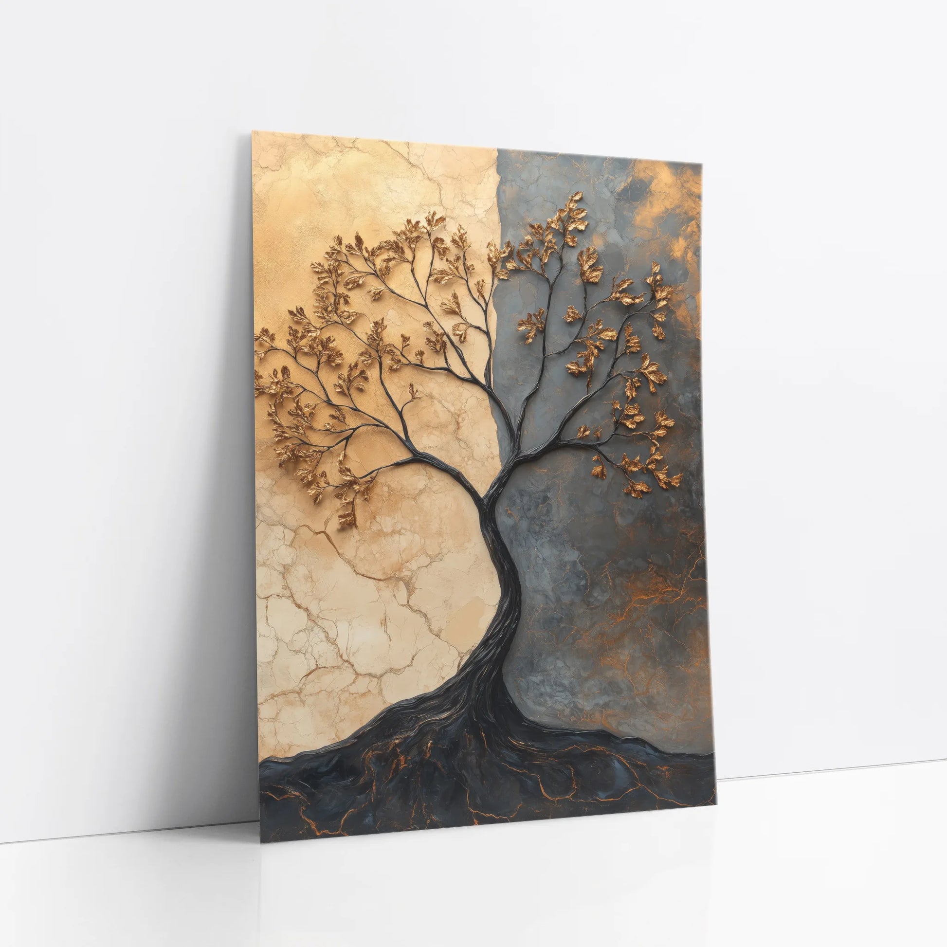 Textured Metal Tree with Copper Patina art print