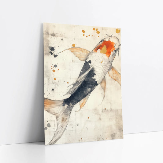Japanese Koi Ink Twin Fish Ascending art print
