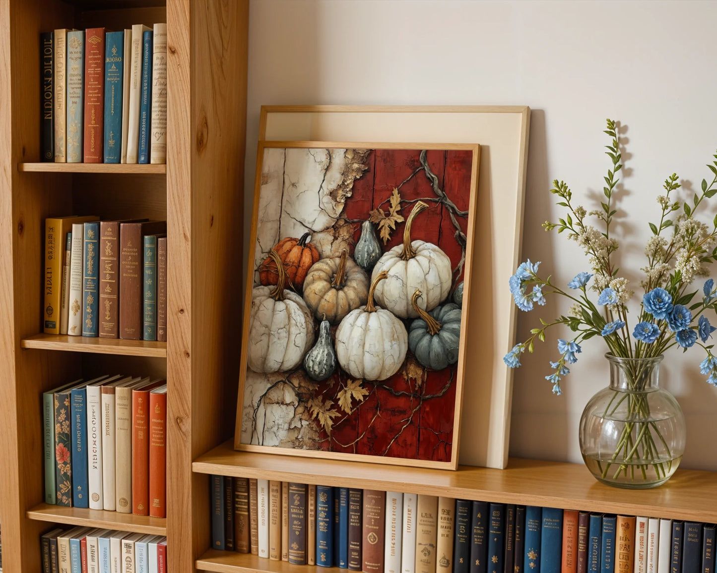 Pumpkin Still Life Cracked Plaster Farmhouse in room