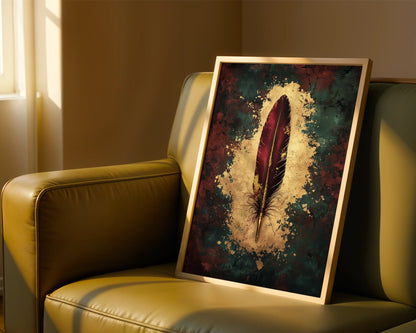 Quill Pen Scarlet Feather Dark Academia in room