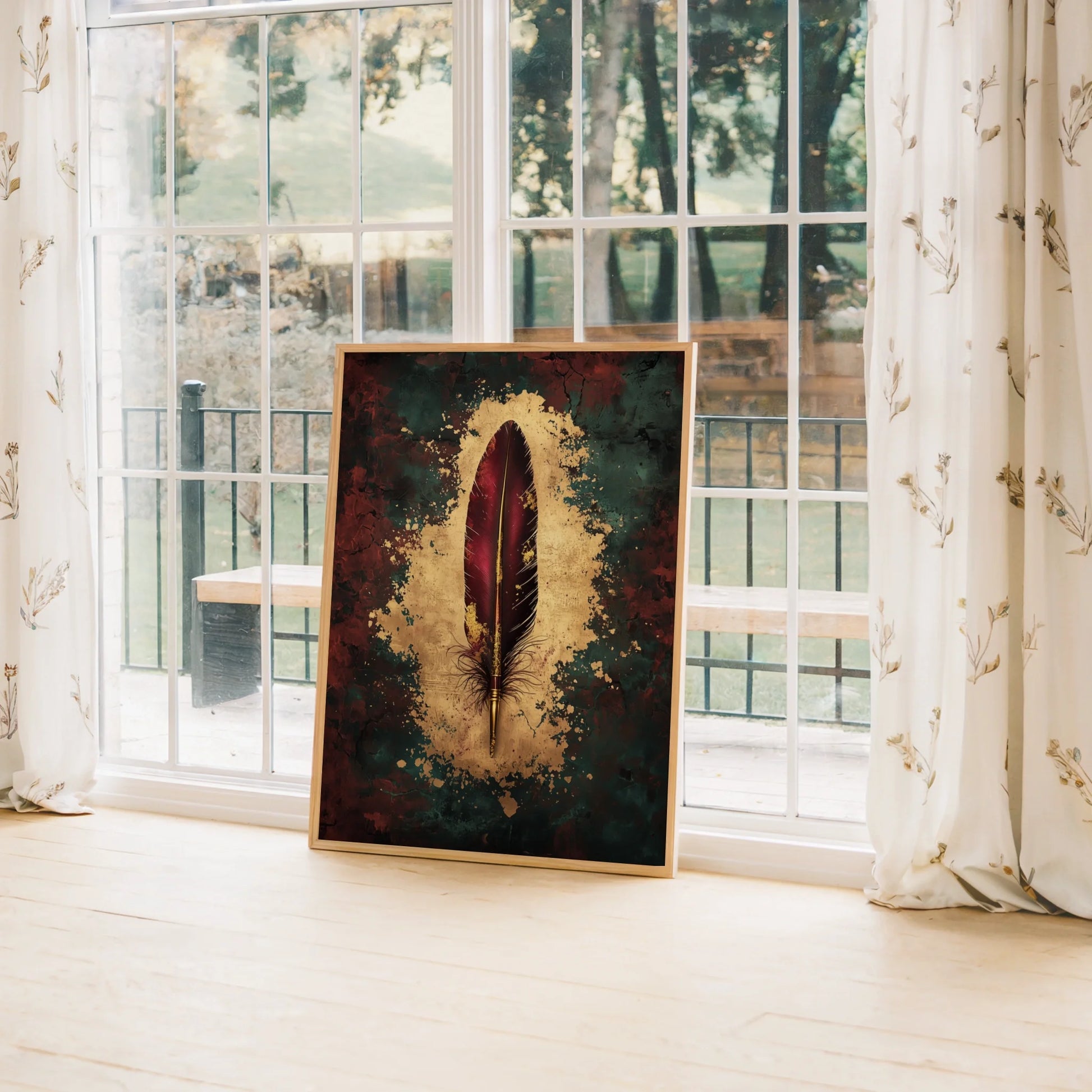 Quill Pen Scarlet Feather Dark Academia in room