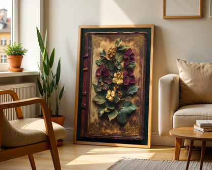 Pressed Botanical Specimens Victorian Naturalist Canvas Wall Art — Mysterious botanical canvas brings old-world charm to intellectual home styling choices