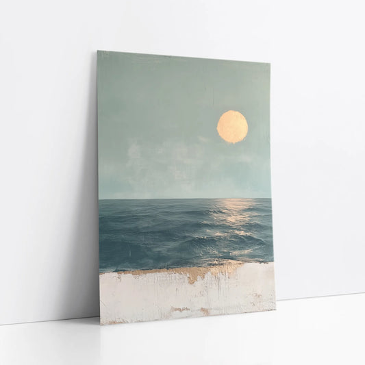 Ocean Painting Sage Green Textured Coastal art print