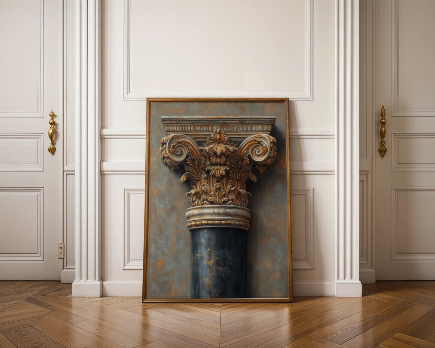Antique Architectural Column Art Bronze Patina in room