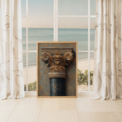 Antique Architectural Column Art Bronze Patina in room