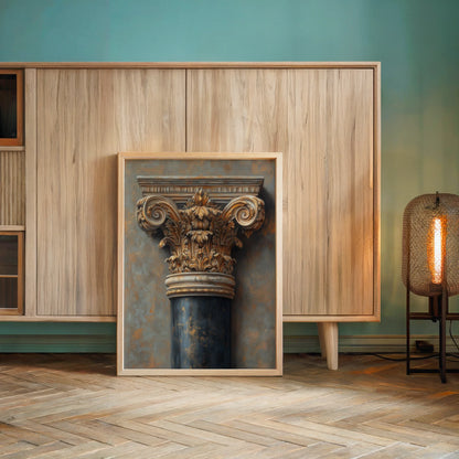Antique Architectural Column Art Bronze Patina in room
