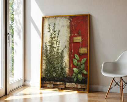 Mediterranean Herb Garden Ancient Villa Fresco in room