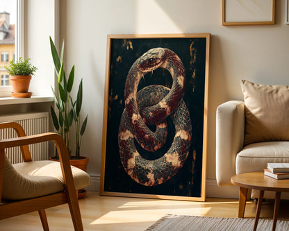Bronze Serpent Dark Academia Coiled Snake in room