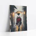 Japanese Geisha Rain Art Japandi Amber Lantern art print