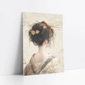 Japanese Geisha Hair Ornament Japandi Parchment Art art print